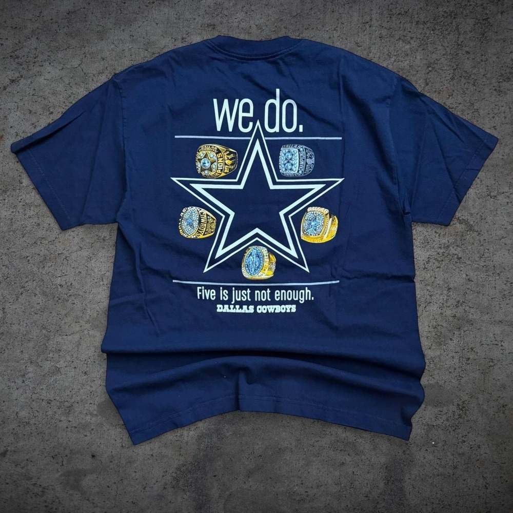 Dallas Cowboys "Want Six?" Super Bowl Rings T-Shirt Size XL NFL Football